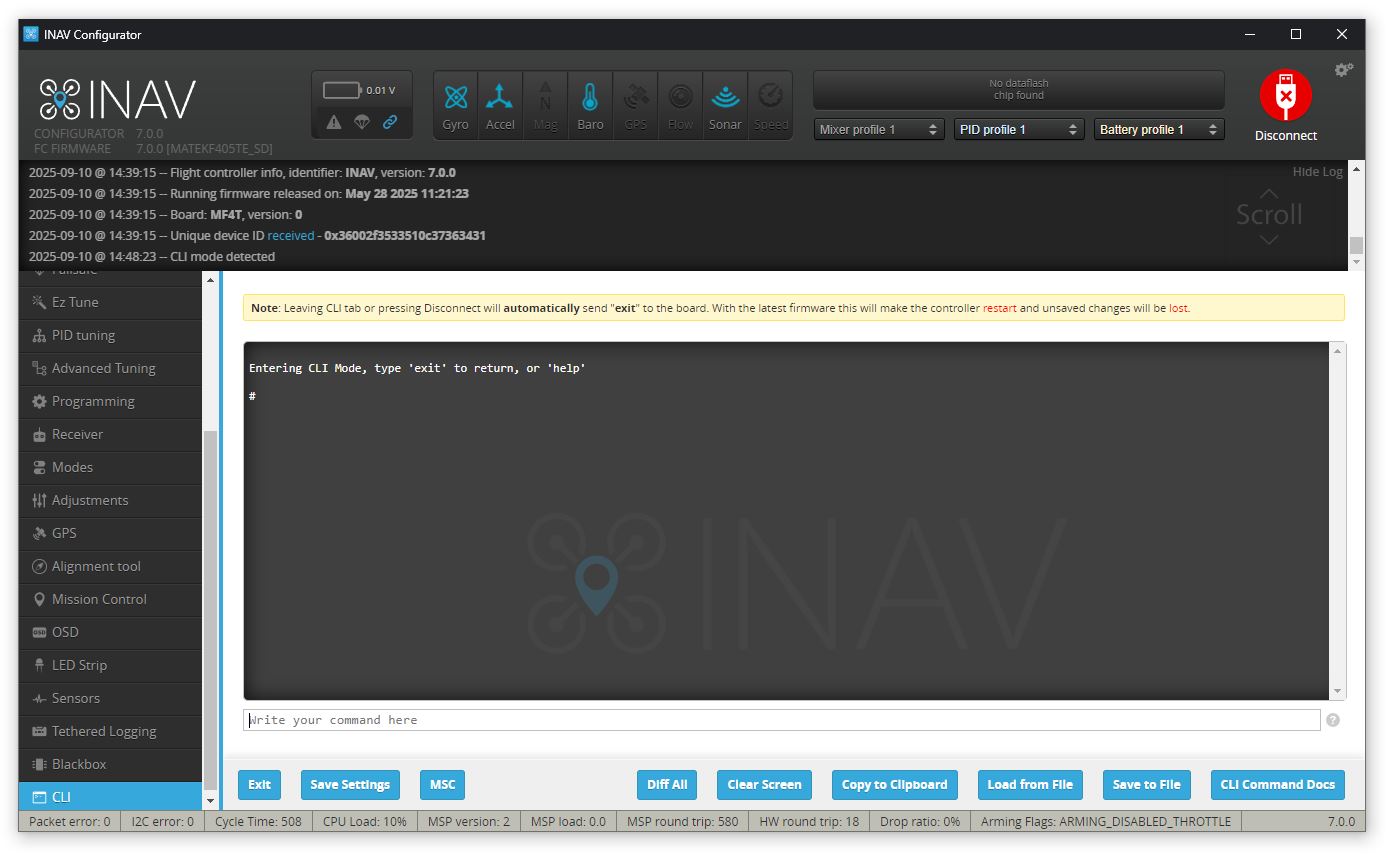 inav CLI